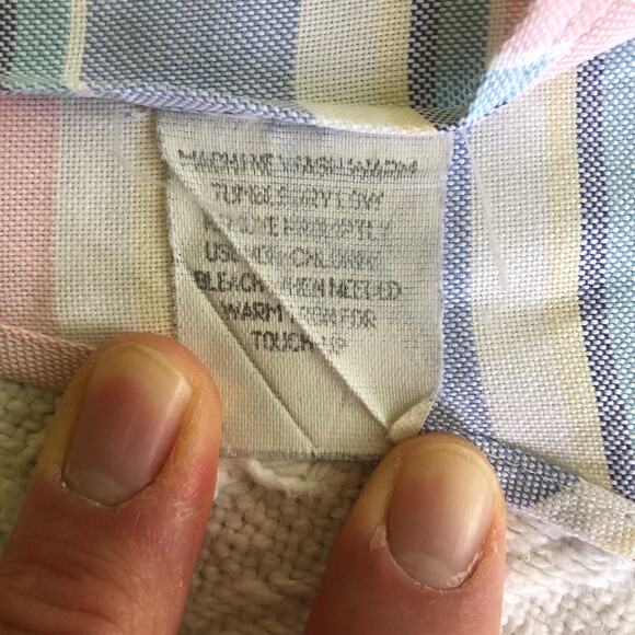 VTG 90s L.L. Bean Striped Short Sleeve Dress Shirt XL Pastel Classic Preppy USA - Picture 6 of 10